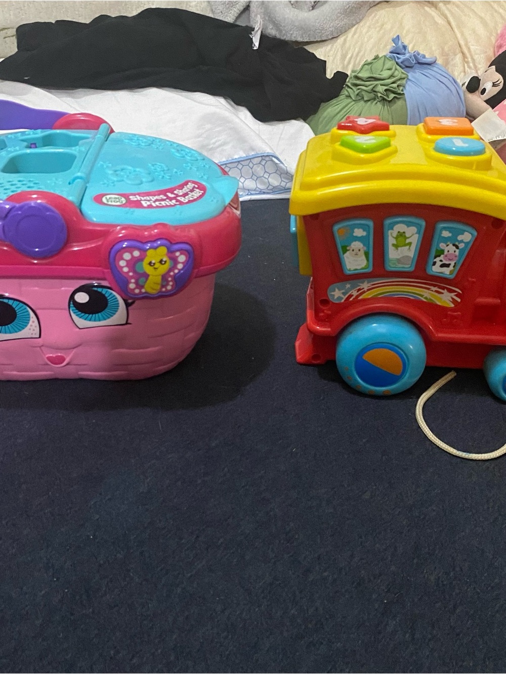 Interactive Pink and Blue Pull-Along Learning Toy Set for Kids
